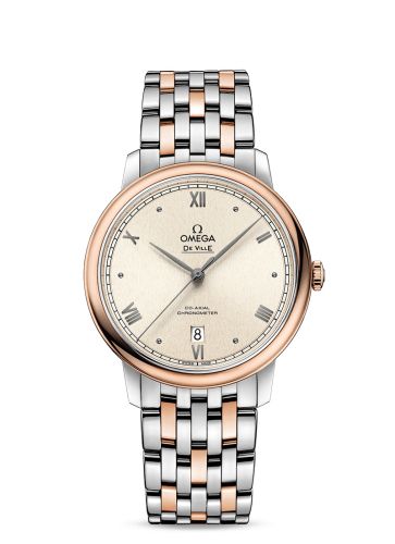 Omega De Ville Prestige Co-Axial 39.5 Stainless Steel / Red Gold / Pink Linen / Bracelet